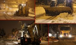 SAFRANBOLU BELEDİYESİ EKİPLERİNDEN GECE BOYU KAR MESAİSİ