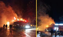 BOLU'DA İKİ KATLI EV YANDI