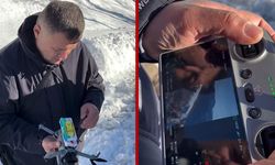 YOLU KAPANAN KÖYDEKİ HASTAYA İLAÇLARI DRONLA ULAŞTIRILDI