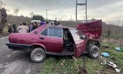 YOLDAN ÇIKIP ELEKTRİK DİREĞİNE ÇARPTI