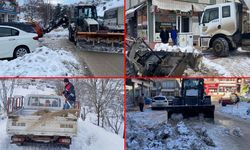 ESKİPAZAR'DA KAR KÜREME VE TUZLAMA ÇALIŞMALARI SÜRÜYOR