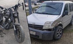 MOTOSİKLET İLE KAMYONET ÇARPIŞTI: 2 YARALI