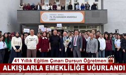 41 YILLIK EĞİTİM ÇINARI ALKIŞLARLA EMEKLİLİĞE UĞURLANDI