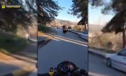 MOTOSİKLETLİNİN TEHLİKELİ HAREKETLER KAMERADA