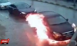 SEYİR HALİNDEYKEN ALEV TOPUNA DÖNDÜ