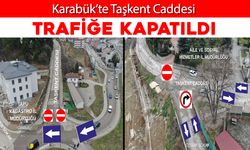 KARABÜK’TE TAŞKENT CADDESİ TRAFİĞE KAPATILDI