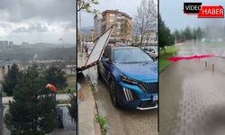 FIRTINADA KOPAN SAÇ PARÇASI ARACIN ÜZERİNE DÜŞTÜ