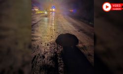 YENİCE'DE YAMAÇTAN KOPAN KAYALAR YOLU KAPATTI