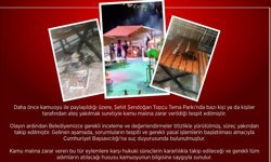 KARABÜK BELEDİYESİ PARKI YAKANLAR HAKKINDA SUÇ DUYURUSUNDA BULUNDU