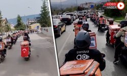 MOTOKURYELERDEN DİKKAT ÇEKEN KONVOY