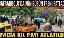 SAFRANBOLU’DA MİNİBÜSÜN FRENİ PATLADI FACİA KIL PAYI ATLATILDI