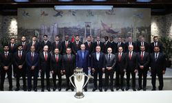 CUMHURBAŞKANI ERDOĞAN ŞAMPİYON GALATASARAY'I KABUL ETTİ