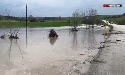 ESKİPAZAR'DA DERE TAŞTI, ARAZİLER GÖLETE DÖNDÜ