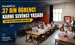 KARABÜK'TE 37 BİN ÖĞRENCİ KARNE ALDI
