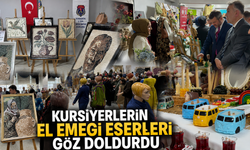 KURSİYERLERİN EL EMEĞİ ESERLERİ GÖZ DOLDURDU