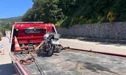 EGZOZ PATLATAN MOTOSİKLET SÜRÜCÜSÜNE CEZA YAĞDI