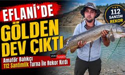 EFLANİ'DE 112 SANTİMLİK REKOR TURNA AVI