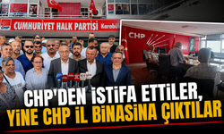 CHP'DEN İSTİFA ETTİLER, SONRA İL BİNASINA ÇIKIP ÇAY İÇTİLER