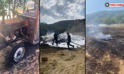 ANIZ YANGININDA TRAKTÖR VE PATOZ KÜL OLDU