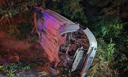 ÇANKIRI'DA KANALA UÇAN OTOMOBİL HURDAYA DÖNDÜ