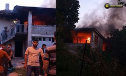 CUMAYANI KÖYÜNDE İKİ KATLI EVDE YANGIN ÇIKTI