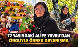 72 YAŞINDAKİ ALİYE YAVRU’DAN ÖRGÜYLE ÖRNEK DAYANIŞMA