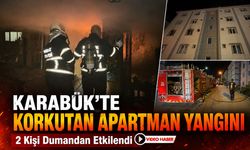 KARABÜK'TE KORKUTAN APARTMAN YANGINI