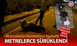 MOTOSİKLET KAZASI KAMERAYA SANİYE SANİYE BÖYLE YANSIDI