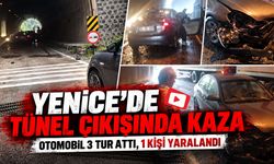 YENİCE’DE TÜNEL ÇIKIŞINDA KAZA 1 KİŞİ YARALANDI