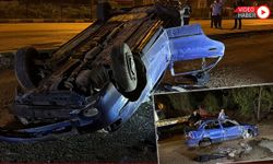 SAFRANBOLU’DA KONTROLDEN ÇIKAN OTOMOBİL DEVRİLDİ