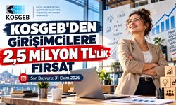 KOSGEB'DEN GİRİŞİMCİLERE 2,5 MİLYON TL'LİK FIRSAT