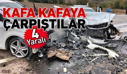 2 OTOMOBİL KAFA KAFAYA ÇARPIŞTI