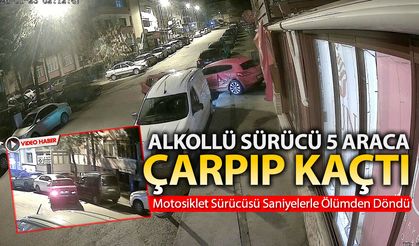 KARABÜK'TE ALKOLLÜ SÜRÜCÜ PARK HALİNDEKİ 5 ARACA ÇARPTI