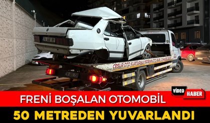 50 METREDEN YUVARLANDI: 2 YARALI