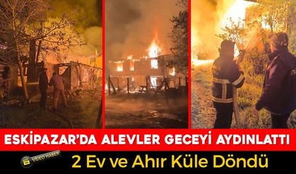ESKİPAZAR'DA KORKUTAN YANGIN