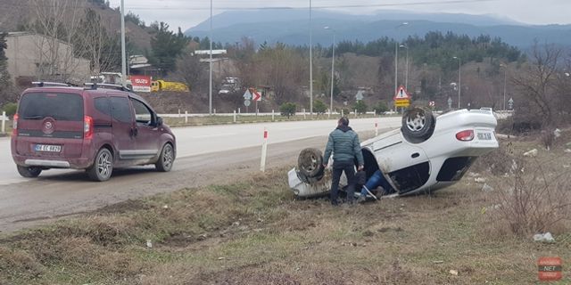 KÖPEĞE ÇARPMAMAK İÇİN TAKLA ATTI