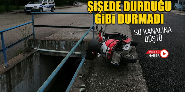 ŞİŞEDE DURDUĞU GİBİ DURMADI SU KANALINA DÜŞTÜ