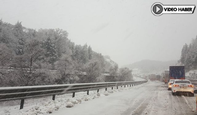 KARABÜK GEREDE YOLU BEYAZA BÜRÜNDÜ