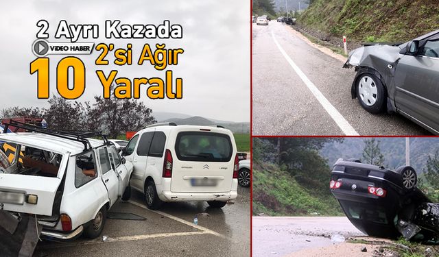 KARABÜK'TE 2 AYRI KAZADA 10 KİŞİ YARALANDI