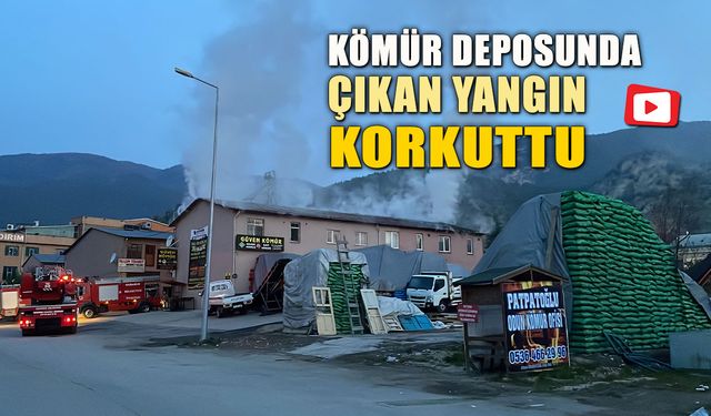 KÖMÜR SATIŞ DEPOSUNDA ÇIKAN YANGIN KORKUTTU