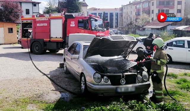 PARK HALİNDEKİ OTOMOBİLDE ÇIKAN YANGIN SÖNDÜRÜLDÜ