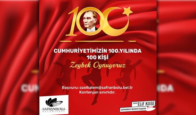 SAFRANBOLU'DA CUMHURİYETİN 100. YILINDA 100 KİŞİYLE ZEYBEK GÖSTERİSİ