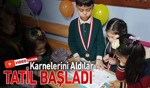 ÖĞRENCİLER KARNELERİNİ ALDI