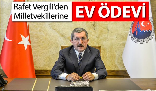 RAFET VERGİLİ'DEN MİLLETVEKİLLERİNE EV ÖDEVİ