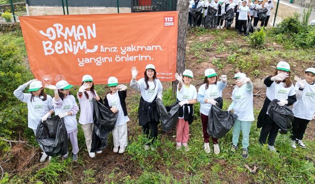 ZONGULDAK'TA ÖĞRENCİLERDEN ORMAN BENİM KAMPANYASINA DESTEK