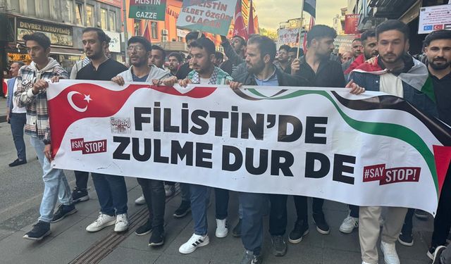 ZONGULDAK'TA FİLİSTİN'E DESTEK YÜRÜYÜŞÜ