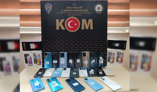 BOLU'DA 28 ADET KAÇAK TELEFON ELE GEÇİRİLDİ