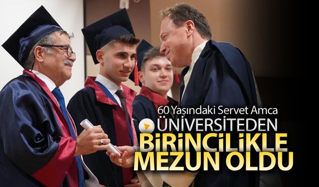 60 YAŞINDAKİ MAKİNİST SERVET EREN, KBÜ'DEN BİRİNCİLİKLE MEZUN OLDU