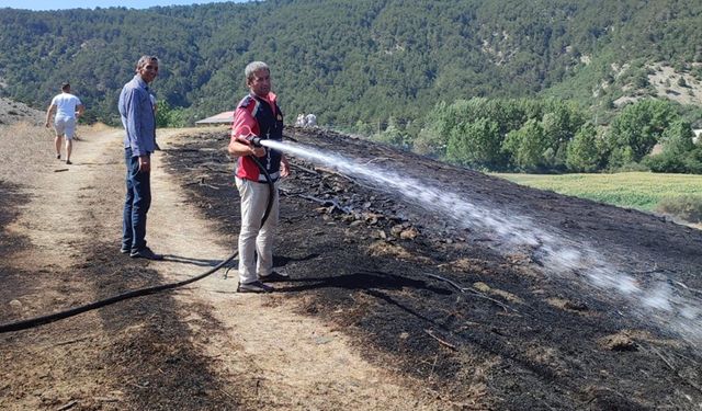 BOLU'DA ARAZİ YANGINI BÜYÜMEDEN SÖNDÜRÜLDÜ