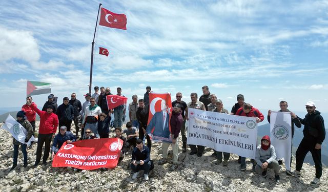 ILGAZ DAĞI'NIN ZİRVESİNDE ŞEHİTLERİ ANDILAR